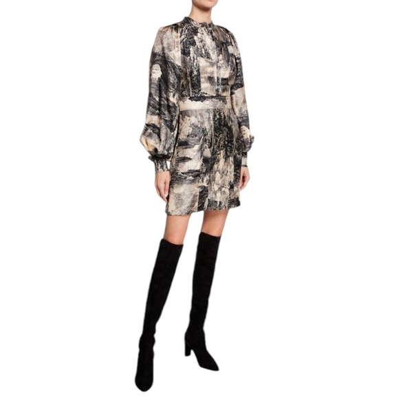 Burberry Sz 4 Pascala Dreamscape Print Silk Shirtdress - Picture 1 of 13